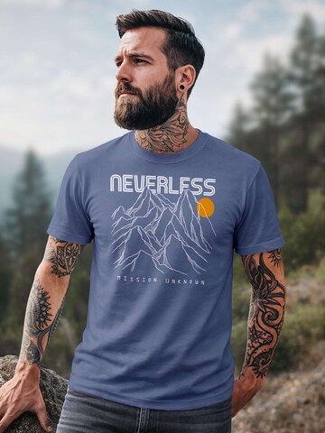Neverless Shirt 'Gebirge' in Blue