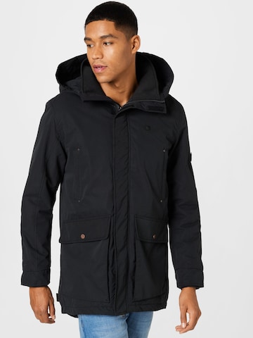Alife and Kickin Winter Parka 'Ron' in Black: front