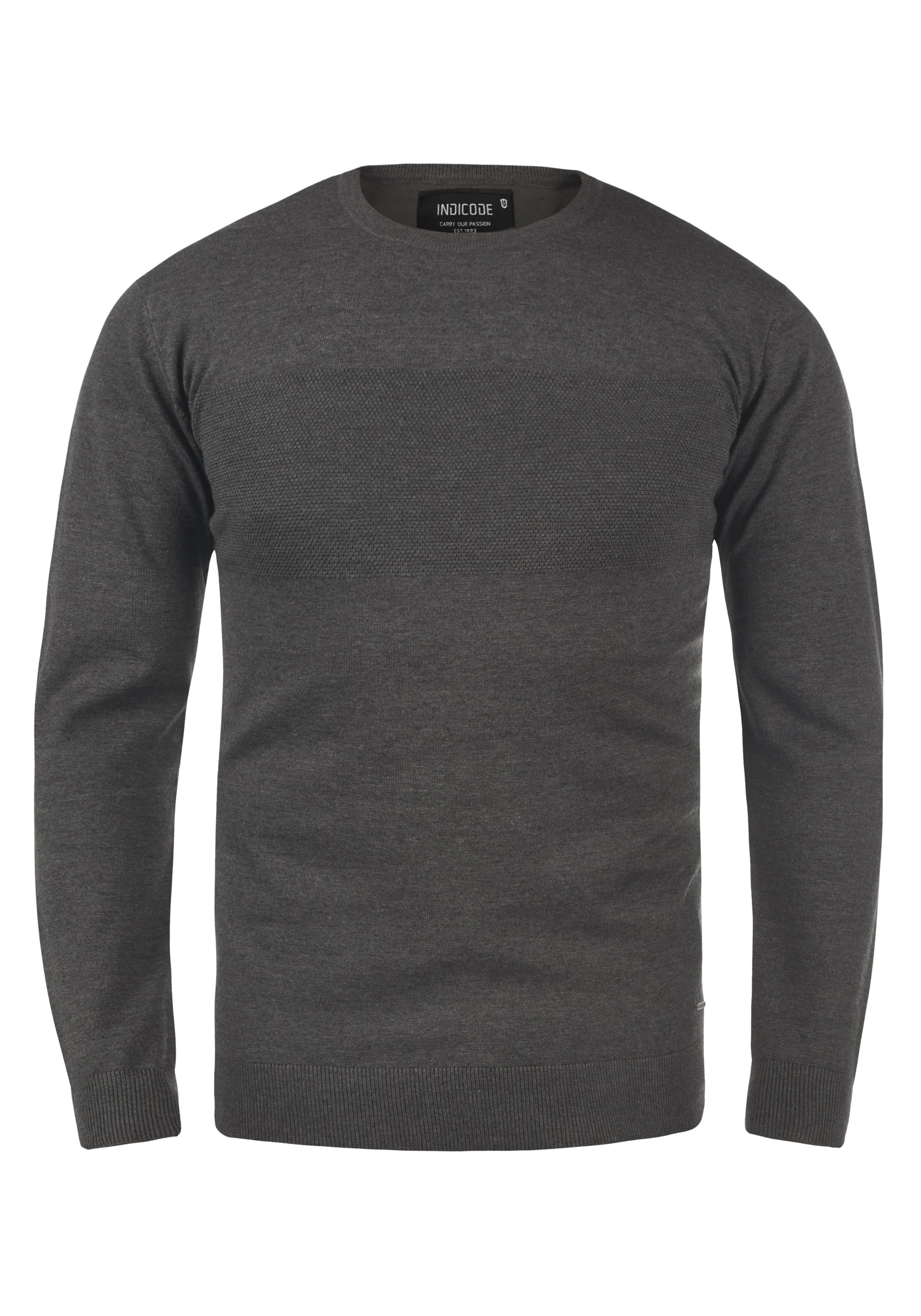 INDICODE JEANS Pullover 'Ernesto' in Grau: Vorderseite