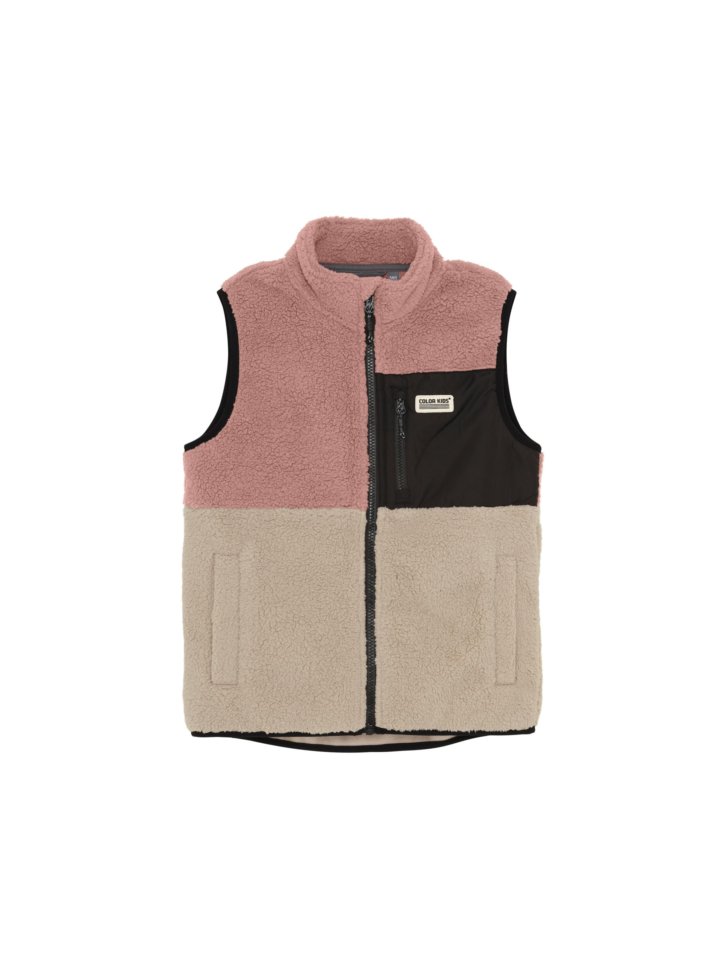 COLOR KIDS Bodywarmer ' COFleece Vest ' in Roze: voorkant