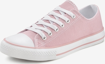 LASCANA Låg sneaker i rosa: framsida