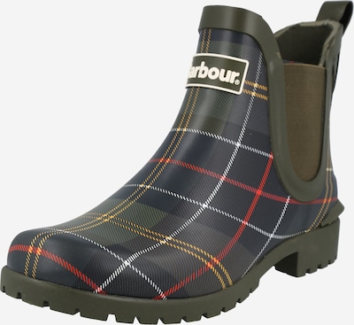 Barbour Gummistiefel 'Wilton' in navy / limone / khaki / feuerrot / weiß, Produktansicht