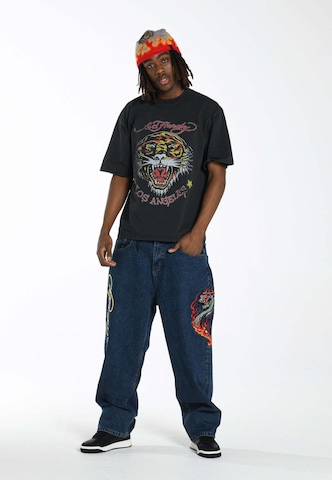 Ed Hardy T-Shirt 'La-Tiger' in Schwarz