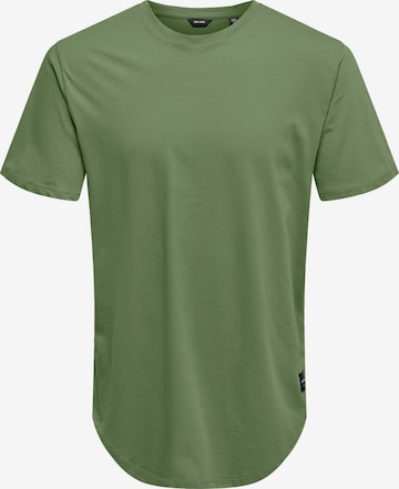 Coupe regular T-Shirt 'Matt' Only & Sons en vert : devant