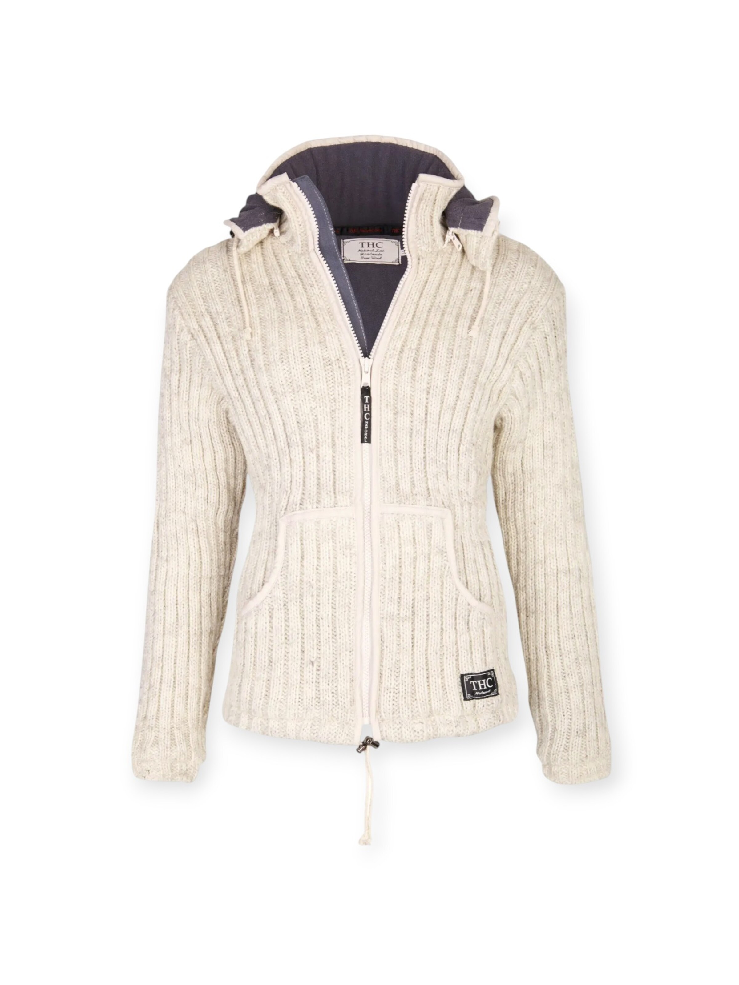THC Natural Line Strickjacke 'THC 713'‌‌‌‌‌‌ in Beige: Vorderseite