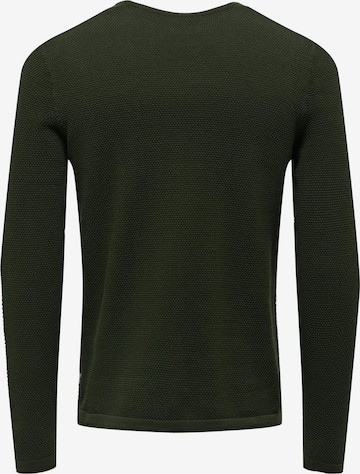 Only & Sons Regular fit Пуловер 'Panter' в зелено