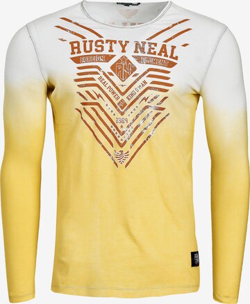 Rusty Neal Longsleeve mit großem Front-Druck in Gelb: predná strana