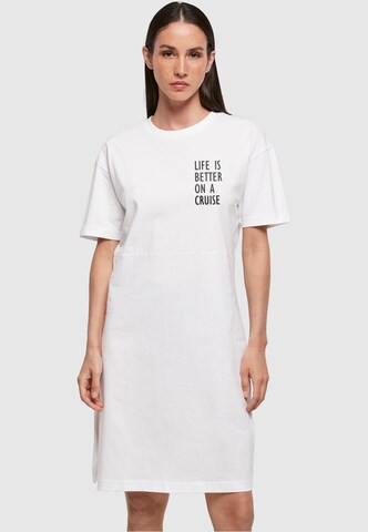 Merchcode Dress 'Life Is Better' in White: front