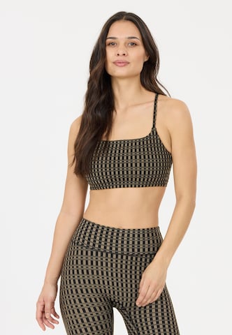 Athlecia Low Support Sport-BH 'Fleurie' in Braun: Vorderseite