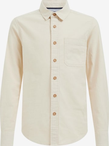 WE Fashion Regular fit Button Up Shirt in Beige: front