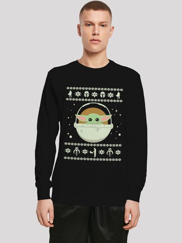 Sweat-shirt 'Star Wars The Mandalorian' F4NT4STIC en noir : devant