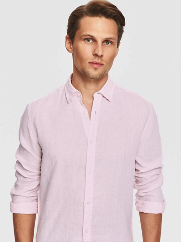 Pako Lorente Slim fit Koszula 'Lniana koszula męska w kolorze różowym Idealna na lato Pako Lorente roz. XL' w kolorze różowy