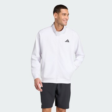 ADIDAS PERFORMANCE - Casaco de treino em moletão em branco: frente