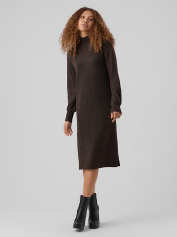 VERO MODA Knitted dress 'Vigga' in Brown