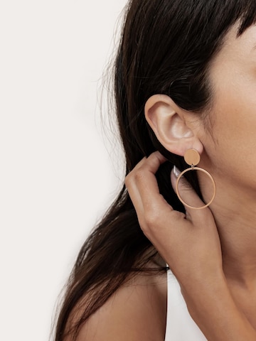Hey Happiness - Pendientes 'Round Drop Hoop' en oro