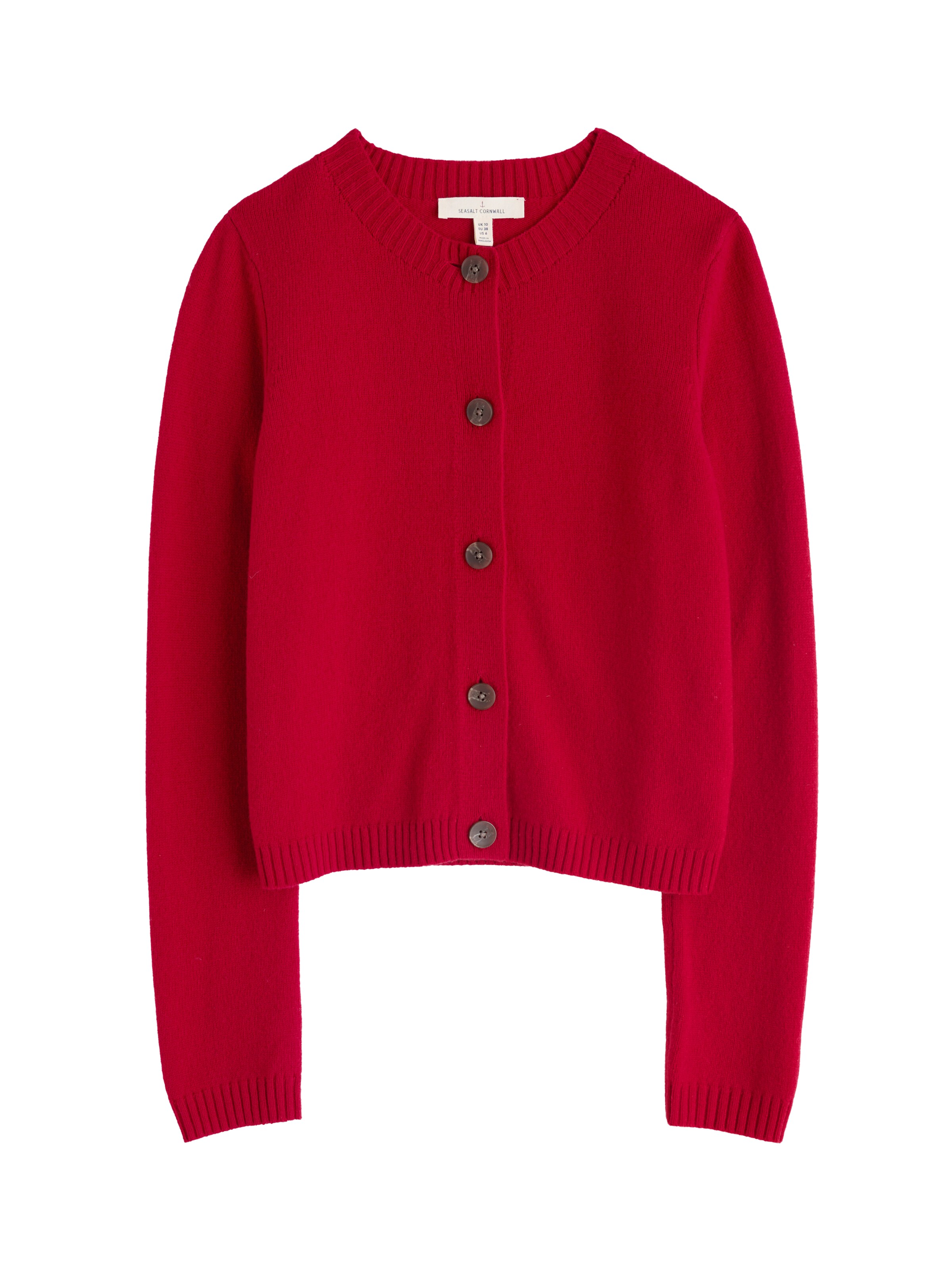 Seasalt Cornwall Kardigan 'Tern Tide' – červená: přední strana