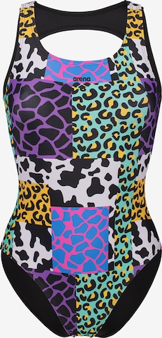 ARENA Športové jednodielne plavky 'ANIMALIER' - zmiešané farby: predná strana