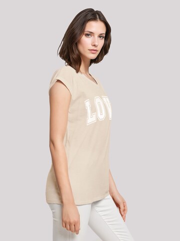 T-shirt 'Love University Valentinstag Herz' F4NT4STIC en beige