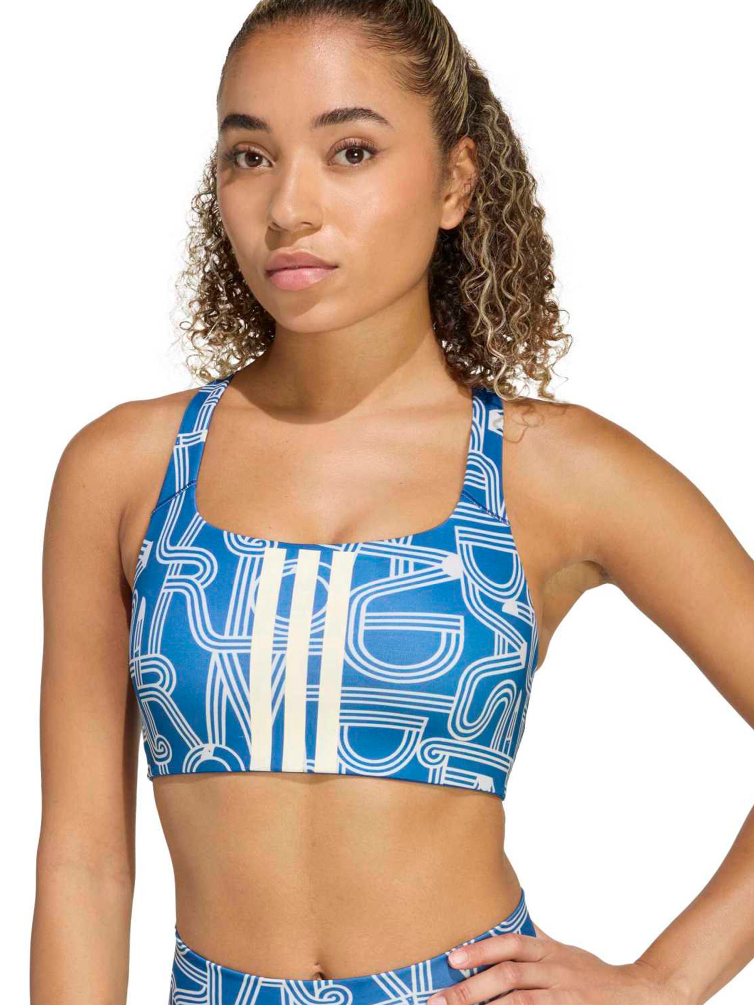 ADIDAS PERFORMANCE Korzet Športová podprsenka 'FARM' - Modrá: predná strana