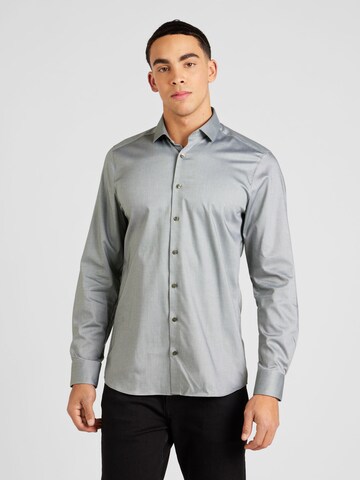 OLYMP Slim fit Button Up Shirt 'Level 5' in Green: front