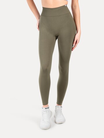 Smilodox Skinny Leggings in Green: front