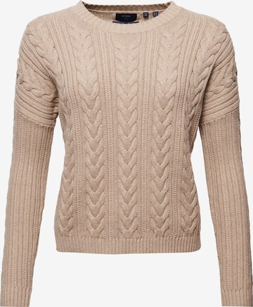 Pull-over Superdry en beige : devant