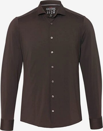 Hatico Regular fit Button Up Shirt in Brown: front