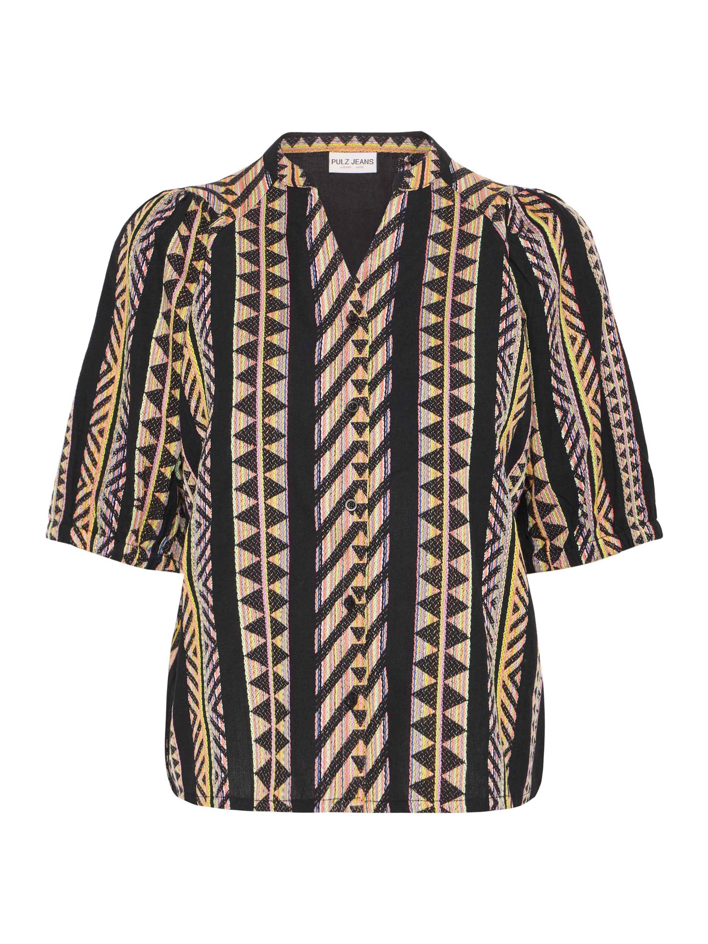 PULZ Jeans Bluse 'LEZIA' in Schwarz: Vorderseite