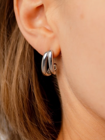 hiBALI Earrings 'Double Wavys' in Silver