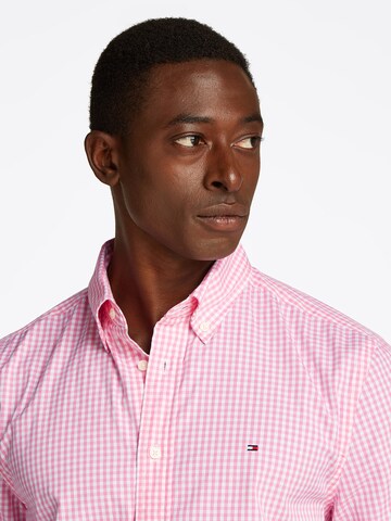 TOMMY HILFIGER Regular fit Button Up Shirt 'Flex' in Pink