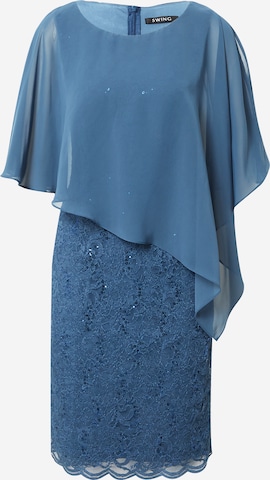 Robe de cocktail SWING en bleu : devant