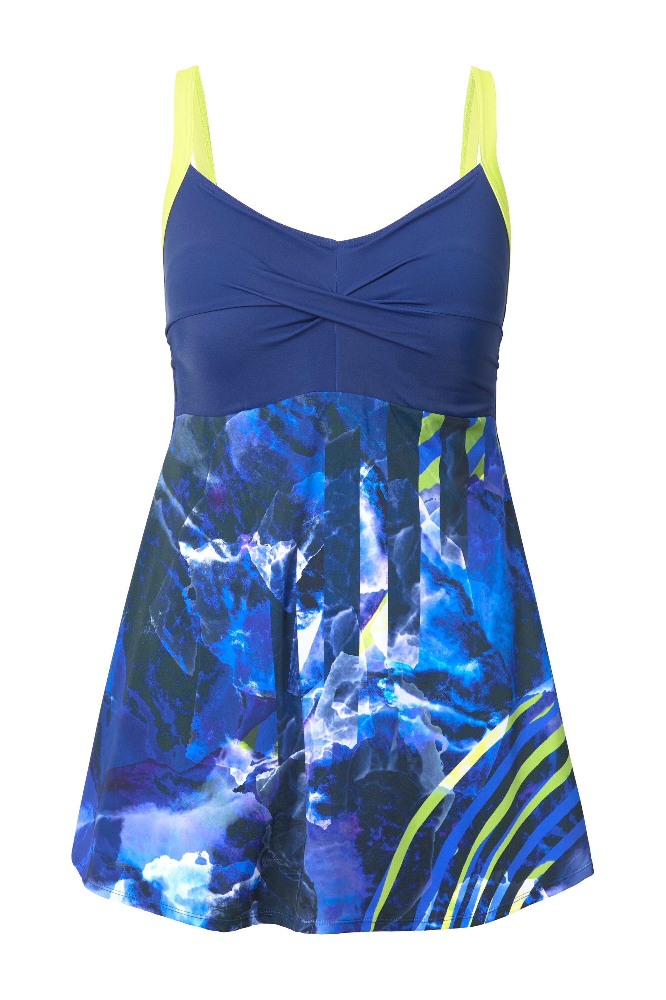 Ulla Popken Bustier Badpakjurk in Blauw: voorkant