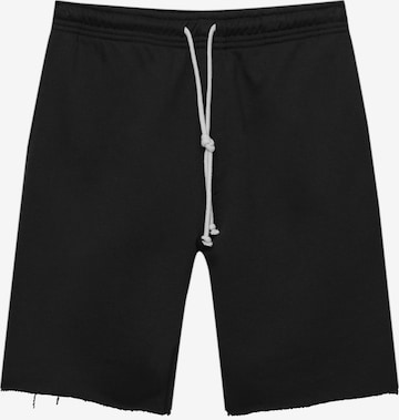 Loosefit Pantaloni de la Pull&Bear pe negru: față