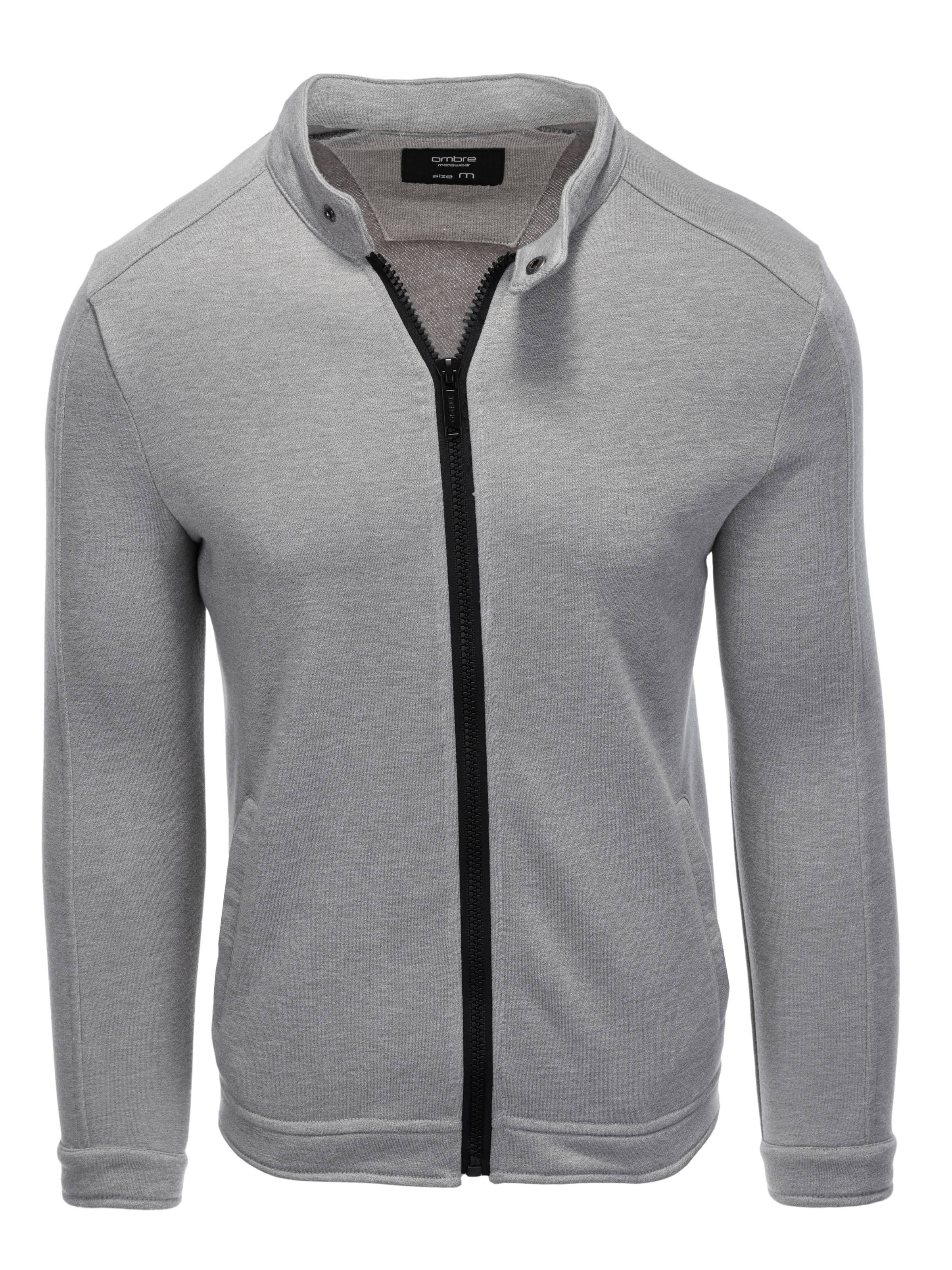 Ombre Zip-Up Hoodie 'B1071' in Grey: front
