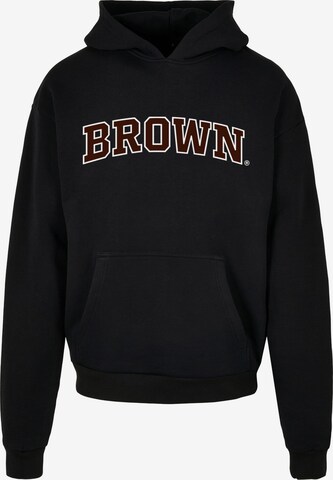 Merchcode Sweatshirt 'Brown University - Script' in Zwart: voorkant