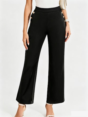 KoJooin Wide Leg Hose 'Weit geschnittene Anzughose für Damen, hochtaillierte Arbeitshose, Business-Casual-Hose mit Knöpfen' in Schwarz