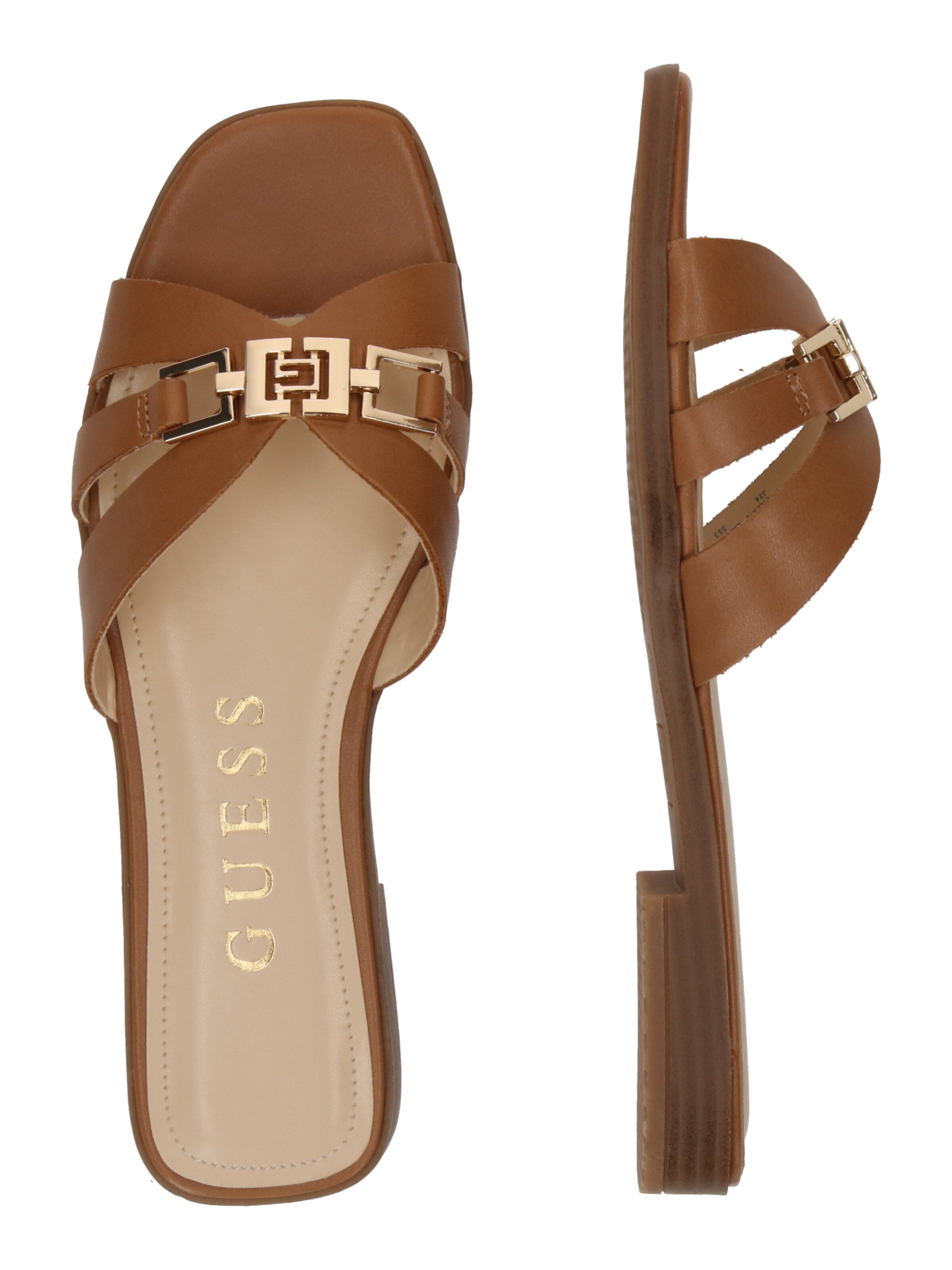 GUESS Plätu 'Realla', värv pruun