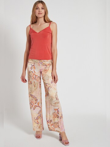 Ana Alcazar Wide leg Broek ' Fathea ' in Beige