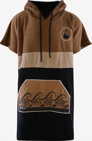 Wave Hawaii Short Bathrobe ' Cumbuco ' in Brown: front