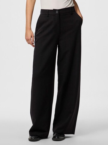 PIECES Wide Leg Hose 'Kamil' in Schwarz: Vorderseite