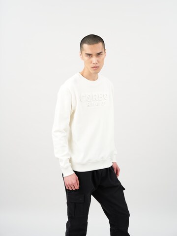 Cørbo Hiro Sweatshirt 'Kitano' in Wit: voorkant