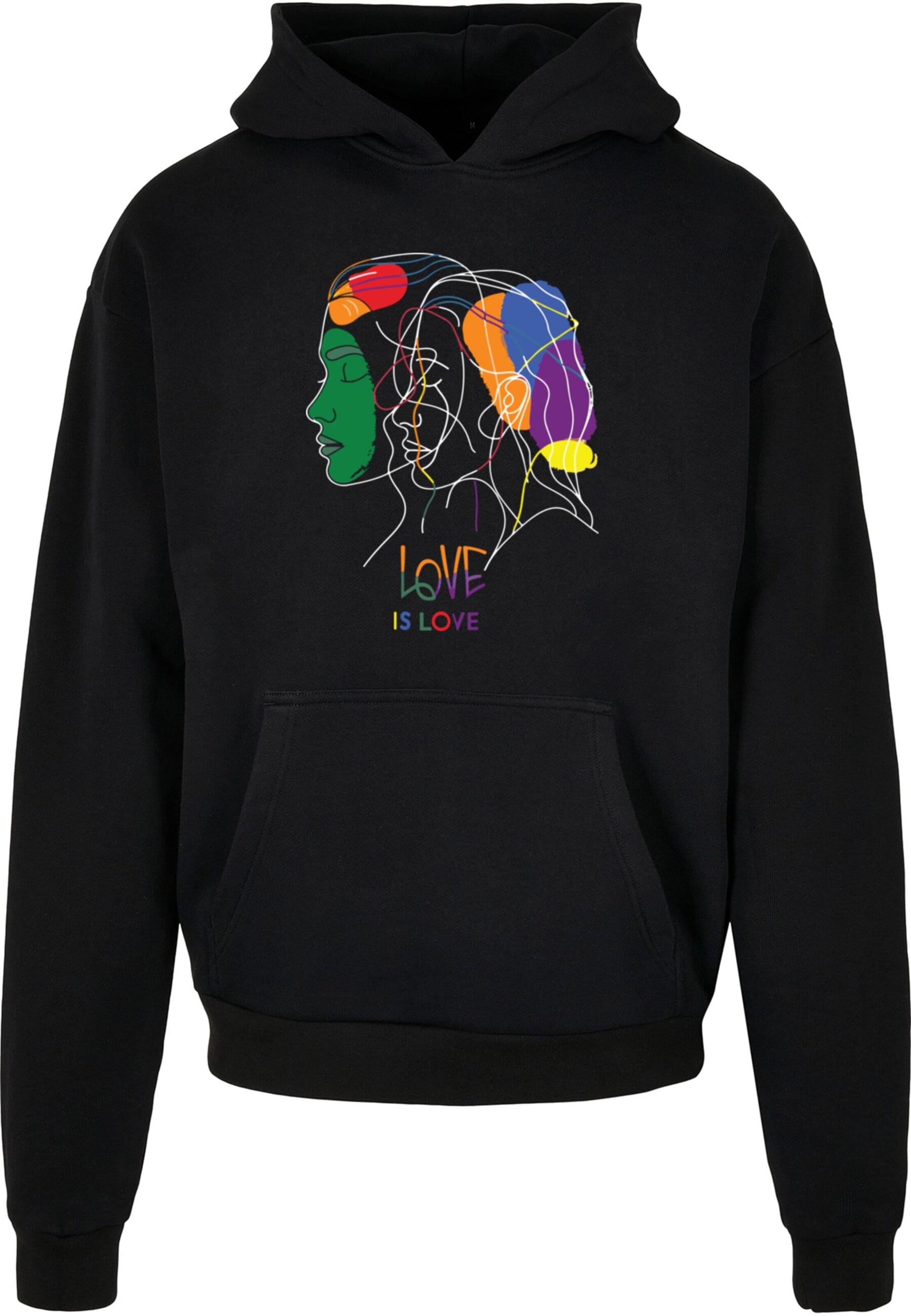 Merchcode Sweatshirt 'Love Is Love' in Black: front