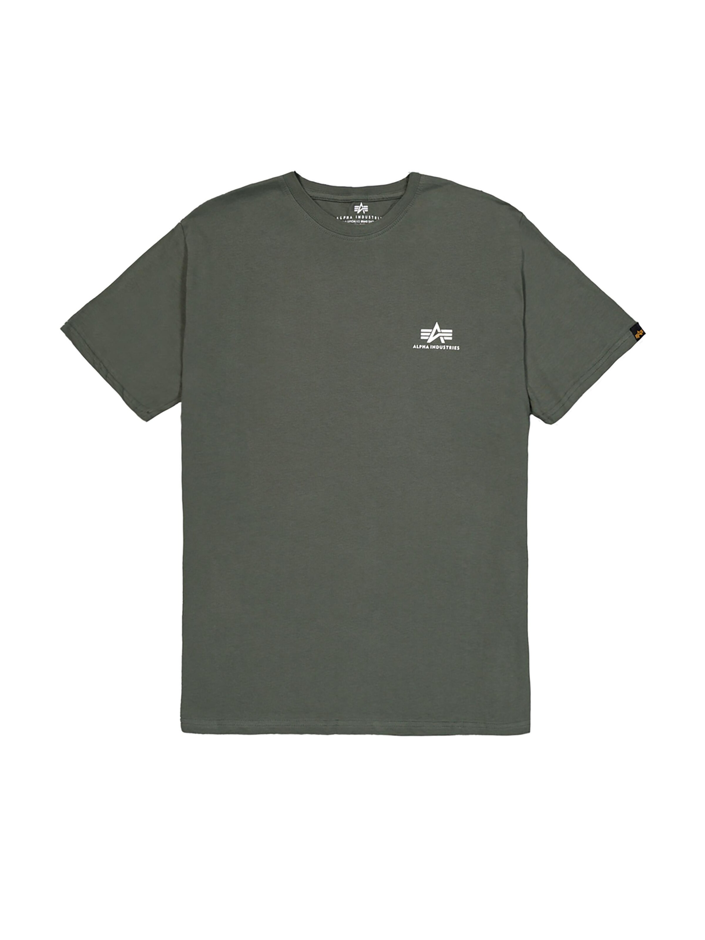ALPHA INDUSTRIES Shirt 'Basic Small Logo'‌‌ in Grün: Vorderseite