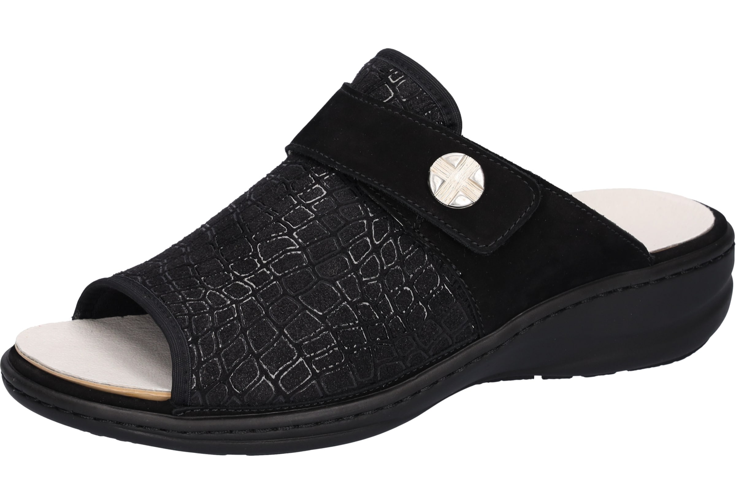 WALDLÄUFER Pantolette in Schwarz: Vorderseite