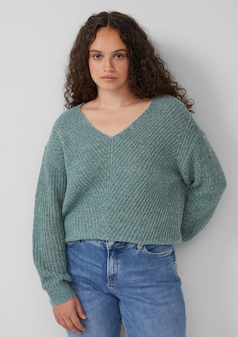QS Pullover in Grün: Vorderseite