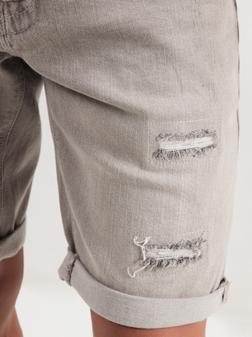 INDICODE JEANS Szabványos Farmer 'INKaden Holes' - szürke