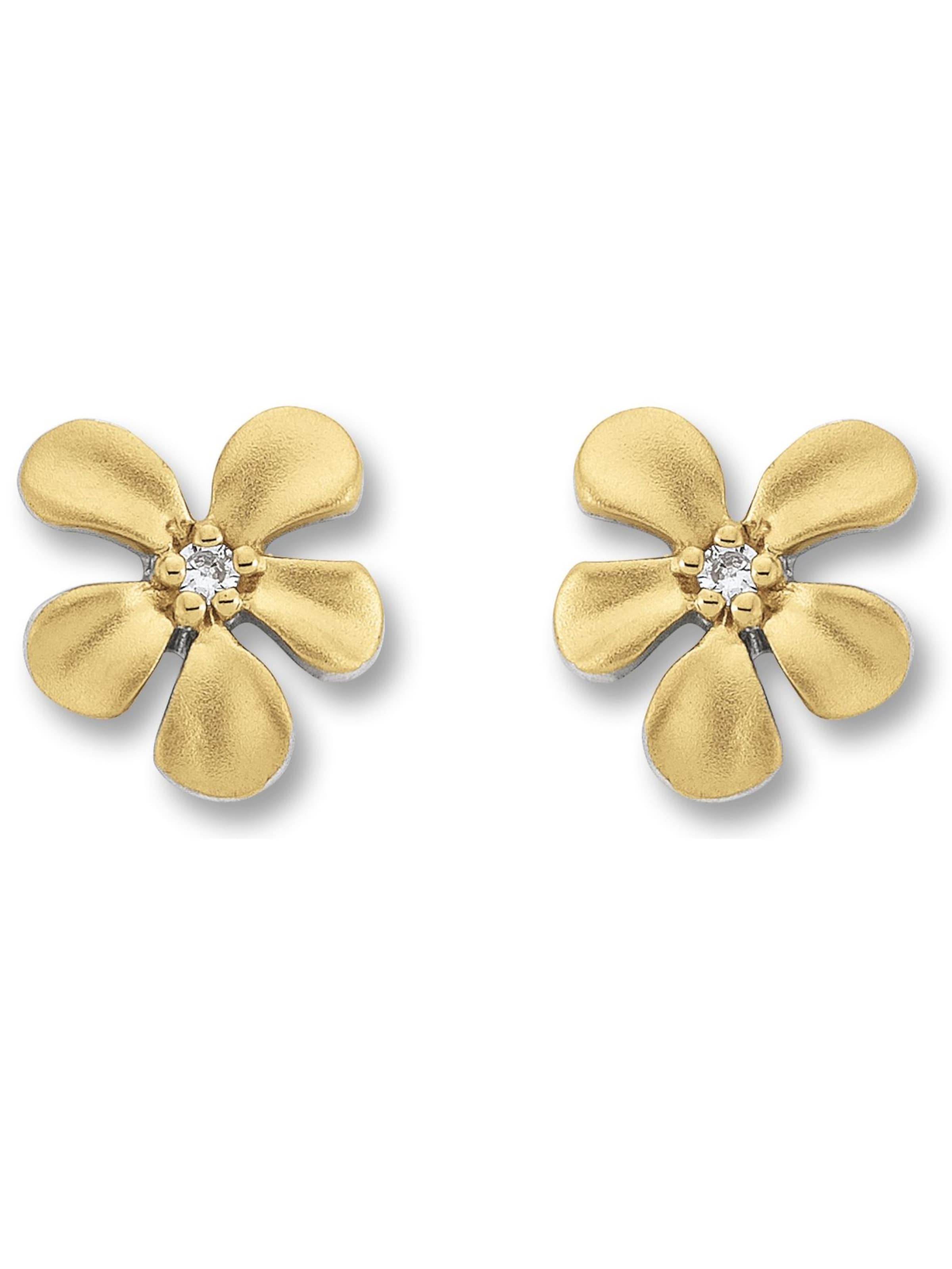 ONE ELEMENT Ohrringe 'Blume' in Gold: Vorderseite