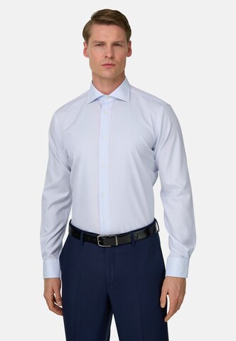 Coupe regular Chemise Boggi Milano en bleu : devant