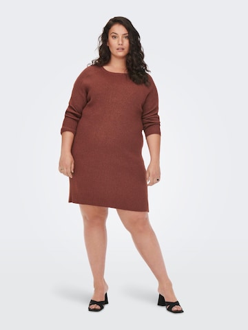 ONLY Carmakoma Knitted dress 'Fia Katia' in Red