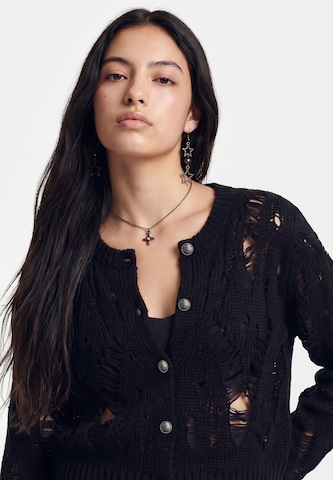 myMo ROCKS Gebreid vest 'Rocks' in Zwart